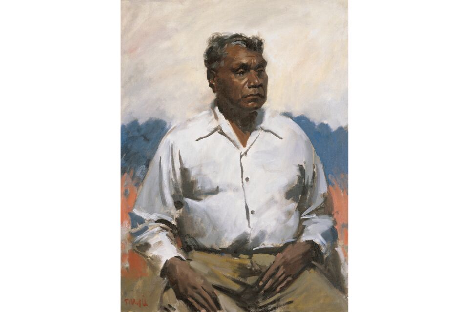 Artwork: William Dargie, 'Portrait of Albert Namatjira', 1956, oil on canvas, 102.1 x 76.4 cm. Queensland Art Gallery | Gallery of Modern Art. Purchased 1957.© Estate of William Dargie. Photo: QAGOMA